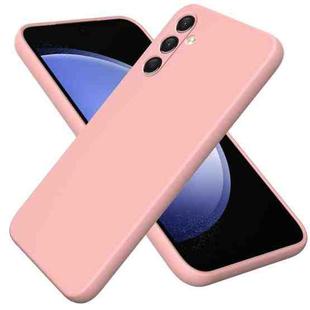 For Samsung Galaxy A24 4G Pure Color Liquid Silicone Shockproof Phone Case (Pink)