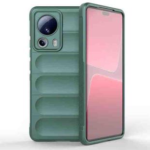 For Xiaomi 13 Lite Magic Shield TPU + Flannel Phone Case(Dark Green)
