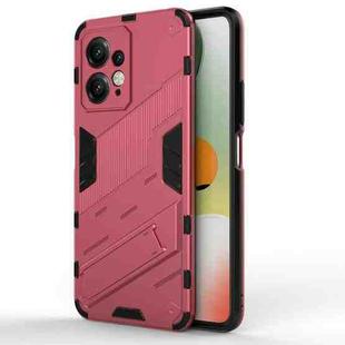 For Xiaomi Redmi Note 12 4G Global Punk Armor 2 in 1 PC + TPU Shockproof Phone Case with Holder(Rose Red)