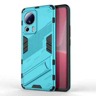 For Xiaomi 13 Lite Punk Armor 2 in 1 PC + TPU Shockproof Phone Case with Holder(Blue)