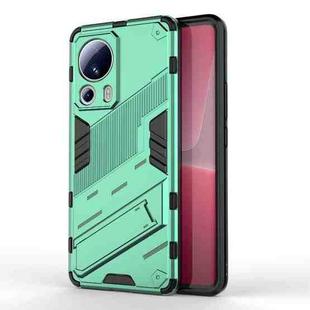 For Xiaomi 13 Lite Punk Armor 2 in 1 PC + TPU Shockproof Phone Case with Holder(Green)