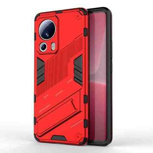 For Xiaomi 13 Lite Punk Armor 2 in 1 PC + TPU Shockproof Phone Case with Holder(Red)