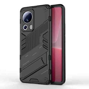 For Xiaomi 13 Lite Punk Armor 2 in 1 PC + TPU Shockproof Phone Case with Holder(Black)