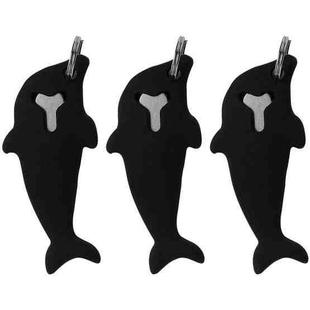 3pcs 2 in 1 Phone Tablet Card Removal Needle Dolphin Shape Card Opening Needle Cover(Black)
