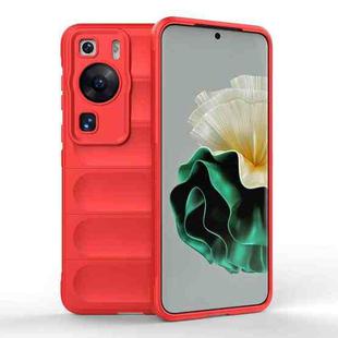 For Huawei P60 Magic Shield TPU + Flannel Phone Case(Red)