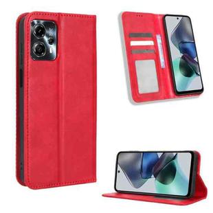 For Motorola Moto G13 / G23 4G Magnetic Buckle Retro Texture Leather Phone Case(Red)