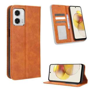 For Motorola Moto G53 5G Magnetic Buckle Retro Texture Leather Phone Case(Brown)