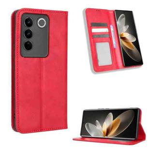 For vivo V27 / V27 Pro / S16 / S16 Pro Magnetic Buckle Retro Texture Leather Phone Case(Red)