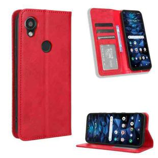 For Kyocera Digno SX3 KYG02 Magnetic Buckle Retro Texture Leather Phone Case(Red)