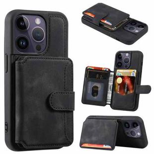 For iPhone 13 Pro Skin Feel Dream Anti-theft Brush Shockproof Portable Skin Card Bag Phone Case(Black)