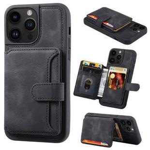 For iPhone 13 Pro Max Skin Feel Dream Anti-theft Brush Shockproof Portable Skin Card Bag Phone Case(Black)