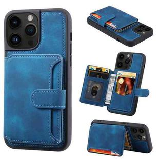 For iPhone 11 Pro Max Skin Feel Dream Anti-theft Brush Shockproof Portable Skin Card Bag Phone Case(Peacock Blue)