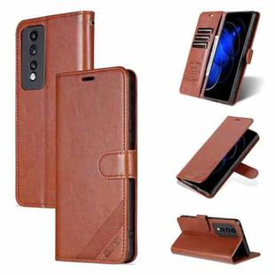 For Honor 80 GT 5G AZNS Sheepskin Texture Flip Leather Phone Case(Brown)