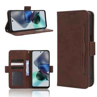 For Motorola Moto G13 / G23 4G Skin Feel Calf Texture Card Slots Leather Phone Case(Brown)