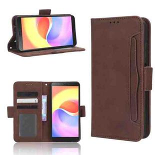 For ZTE Blade A32 Skin Feel Calf Texture Card Slots Leather Phone Case(Brown)