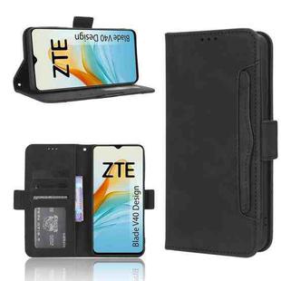 For ZTE Blade V40 Design Skin Feel Calf Texture Card Slots Leather Phone Case(Black)