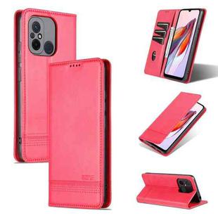For Xiaomi Redmi 12C / Redmi 11A / Poco C55 AZNS Magnetic Calf Texture Flip Leather Phone Case(Red)