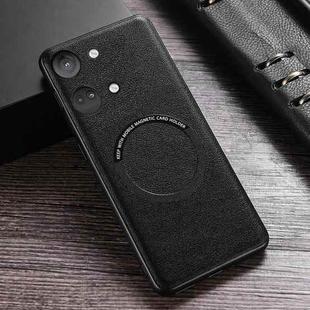 For OnePlus Ace 2V Cloth Texture PU MagSafe Magnetic Phone Case(Black)