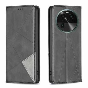 For OPPO Find X6 5G Prismatic Invisible Magnetic Leather Phone Case(Black)