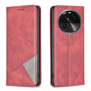 For OPPO Find X6 5G Prismatic Invisible Magnetic Leather Phone Case(Red)