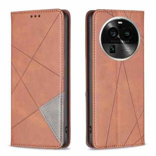 For OPPO Find X6 Pro 5G Prismatic Invisible Magnetic Leather Phone Case(Brown)