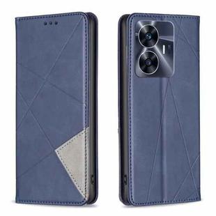 For Realme C55 Prismatic Invisible Magnetic Leather Phone Case(Blue)