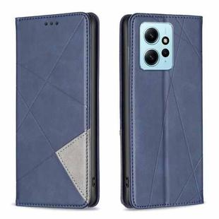 For Xiaomi Redmi Note 12 4G Global Prismatic Invisible Magnetic Leather Phone Case(Blue)