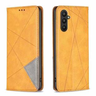 For Samsung Galaxy A24 4G Prismatic Invisible Magnetic Leather Phone Case(Yellow)