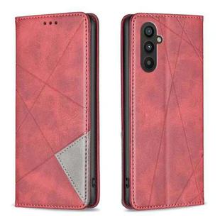 For Samsung Galaxy A24 4G Prismatic Invisible Magnetic Leather Phone Case(Red)