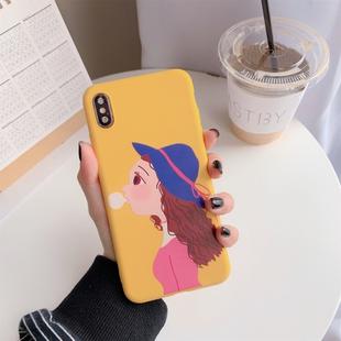 For iPhone X / XS TPU Matte Mobile Phone Case(Blowing Girl)