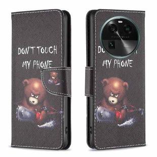 For OPPO Find X6 5G Colored Drawing Pattern Leather Phone Case(Bear)