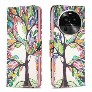 For OPPO Find X6 Pro 5G Colored Drawing Pattern Leather Phone Case(Tree Life)