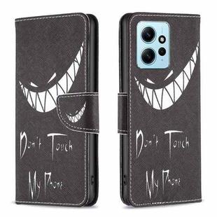 For Xiaomi Redmi Note 12 4G Global Colored Drawing Pattern Leather Phone Case(Smirk)