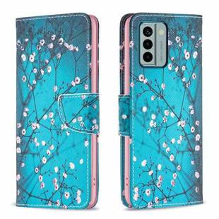 For Nokia G22 Colored Drawing Pattern Leather Phone Case(Plum Blossom)
