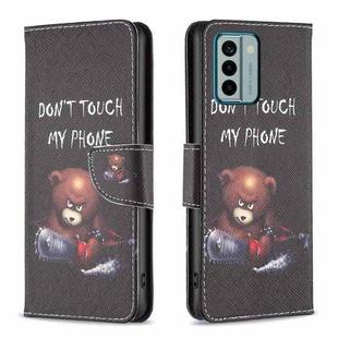 For Nokia G22 Colored Drawing Pattern Leather Phone Case(Bear)