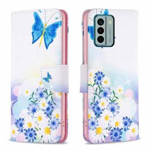 For Nokia G22 Colored Drawing Pattern Leather Phone Case(Butterfly Love)