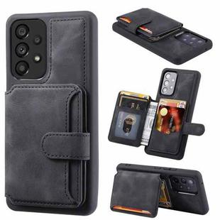 For Samsung Galaxy A52 5G Skin Feel Dream Anti-theft Brush Shockproof Portable Skin Card Bag Phone Case(Black)