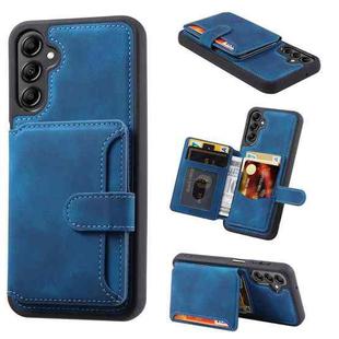 For Samsung Galaxy A54 5G Skin Feel Dream Anti-theft Brush Shockproof Portable Skin Card Bag Phone Case(Peacock Blue)