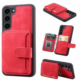 For Samsung Galaxy S23 5G Skin Feel Dream Anti-theft Brush Shockproof Portable Skin Card Bag Phone Case(Red)