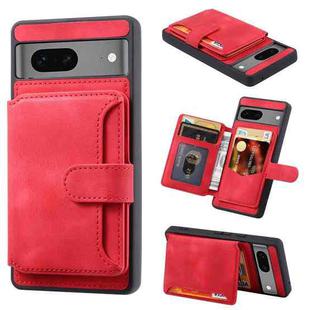 For Google Pixel 7 5G Skin Feel Dream Anti-theft Brush Shockproof Portable Skin Card Bag Phone Case(Red)