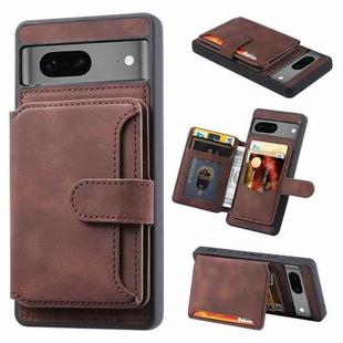 For Google Pixel 7 5G Skin Feel Dream Anti-theft Brush Shockproof Portable Skin Card Bag Phone Case(Coffee)