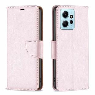 For Xiaomi Redmi Note 12 4G Global Litchi Texture Pure Color Leather Phone Case(Rose Gold)