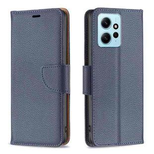For Xiaomi Redmi Note 12 4G Global Litchi Texture Pure Color Leather Phone Case(Blue)