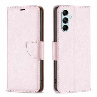 For Samsung Galaxy M14 5G Litchi Texture Pure Color Leather Phone Case(Rose Gold)