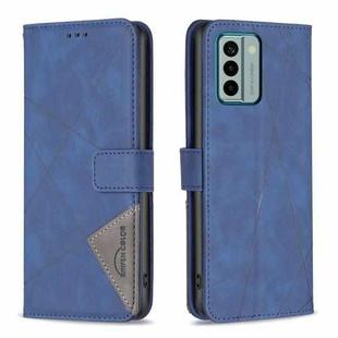 For Nokia G22 Magnetic Buckle Rhombus Texture Leather Phone Case(Blue)