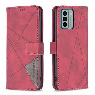 For Nokia G22 Magnetic Buckle Rhombus Texture Leather Phone Case(Red)