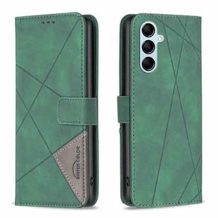 For Samsung Galaxy M14 5G Magnetic Buckle Rhombus Texture Leather Phone Case(Green)