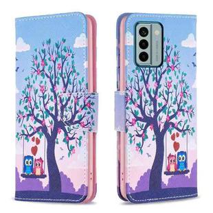 For Nokia G22 Colored Drawing Leather Phone Case(Owl)