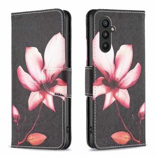 For Samsung Galaxy A24 4G Colored Drawing Leather Phone Case(Lotus)