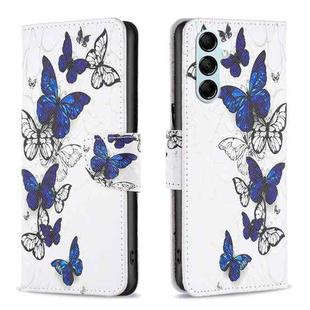 For Samsung Galaxy M14 5G Colored Drawing Leather Phone Case(Butterflies)